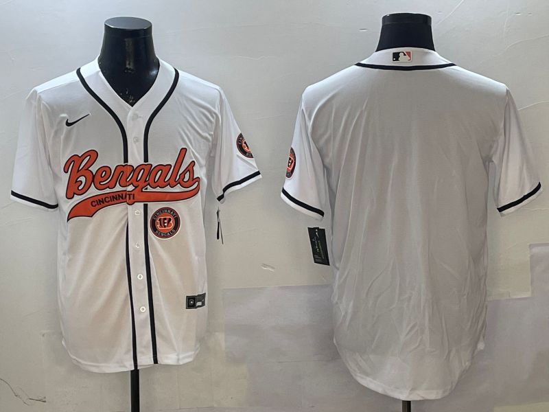 Men Cincinnati Bengals Blank White Joint Name 2025 Nike Limited NFL Jersey style 3